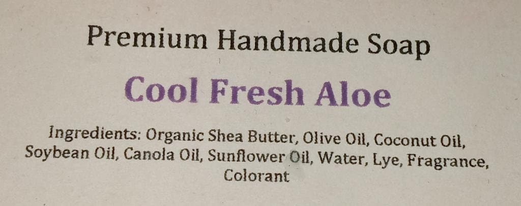 Cool Fresh Aloe Handmade Bar Soap